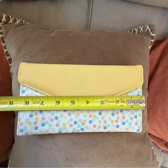 Yellow and Multicolor Polka Dot Women's Clutch! NWOT! - Picture 2 of 5